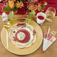 Thumbnail for Burgundy Blush Floral 7 in. Premium Paper Plates (Set of 16) Alternate Image 6, Kate Aspen | Paper Plate