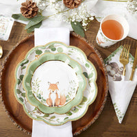 Thumbnail for Woodland Baby 9 in. Premium Paper Plates (Set of 16) Alternate Image 5, Kate Aspen | Paper Plate