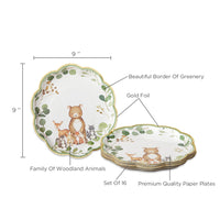 Thumbnail for Woodland Baby 9 in. Premium Paper Plates (Set of 16) Alternate Image 6, Kate Aspen | Paper Plate