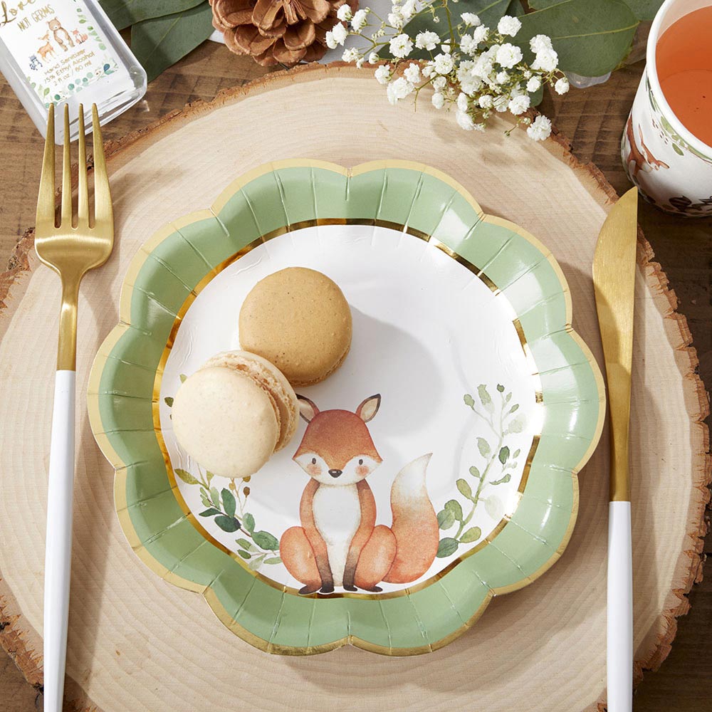 Woodland Baby 7 in. Premium Paper Plates (Set of 16) Main Image, Kate Aspen | Paper Plate