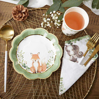 Thumbnail for Woodland Baby 7 in. Premium Paper Plates (Set of 16) Alternate Image 3, Kate Aspen | Paper Plate