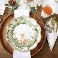 Thumbnail for Woodland Baby 7 in. Premium Paper Plates (Set of 16) Alternate Image 5, Kate Aspen | Paper Plate