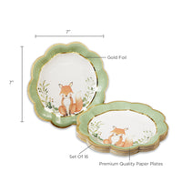 Thumbnail for Woodland Baby 7 in. Premium Paper Plates (Set of 16) Alternate Image 6, Kate Aspen | Paper Plate