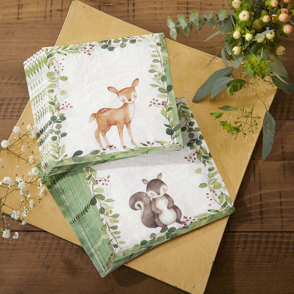 Woodland Baby 2 Ply Paper Napkins (Set of 30) Main Image, Kate Aspen | Napkins