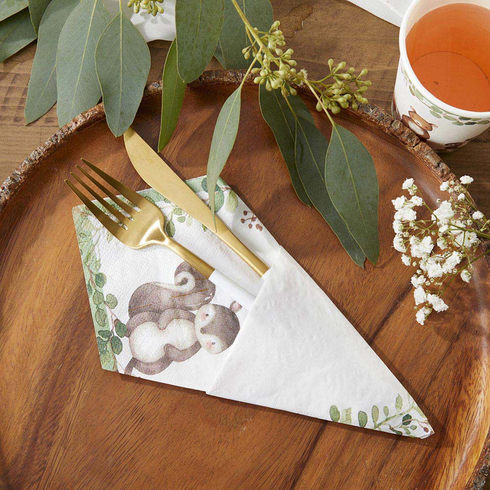 Woodland Baby 2 Ply Paper Napkins (Set of 30) Alternate Image 2, Kate Aspen | Napkins