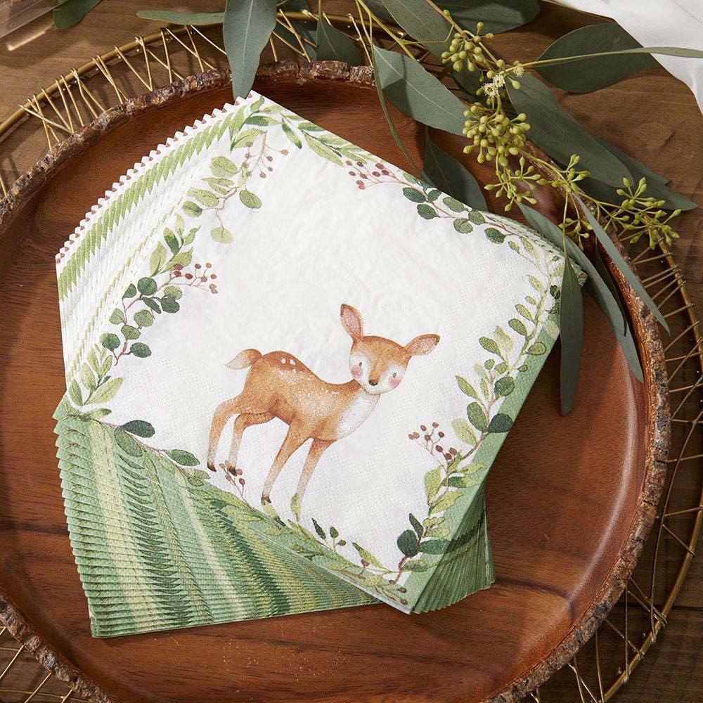 Woodland Baby 2 Ply Paper Napkins (Set of 30) Alternate Image 4, Kate Aspen | Napkins