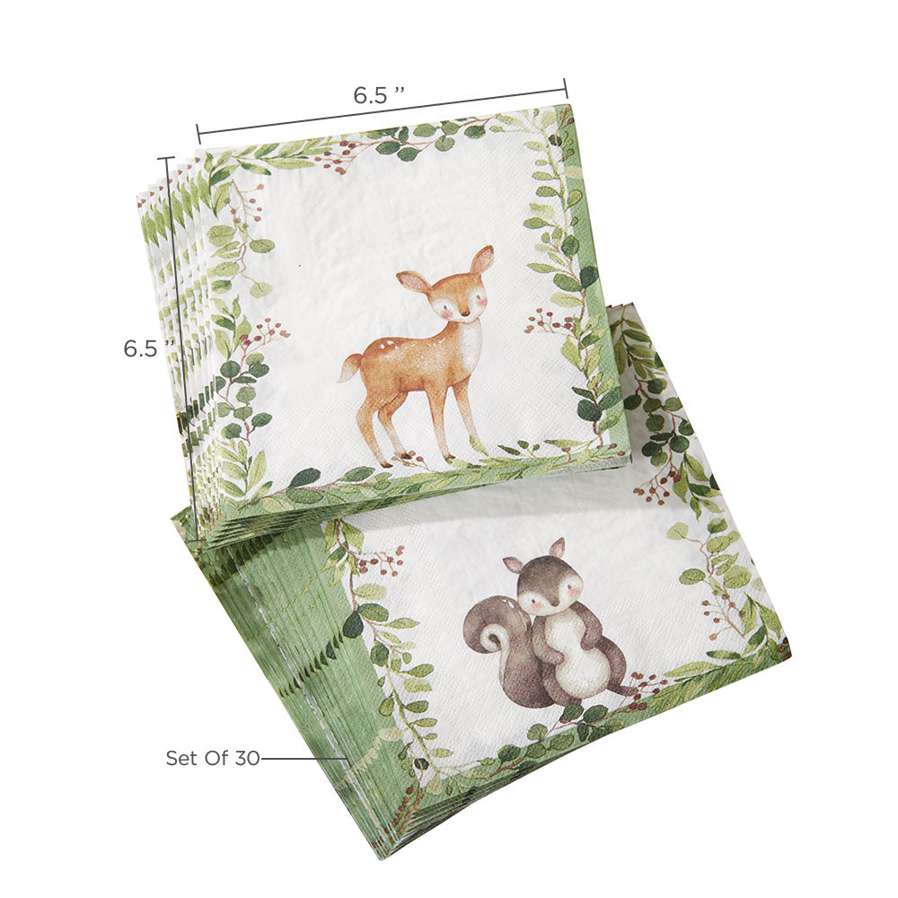 Dear Zoo Themed Party Napkins - Multicoloured Animal Print For Kids' Birthdays