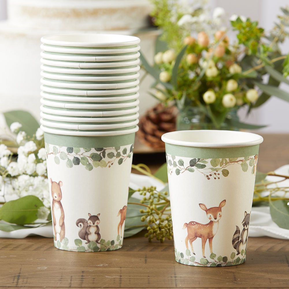 Woodland Baby 8 oz. Paper Cups (Set of 16) Main Image, Kate Aspen | Cups