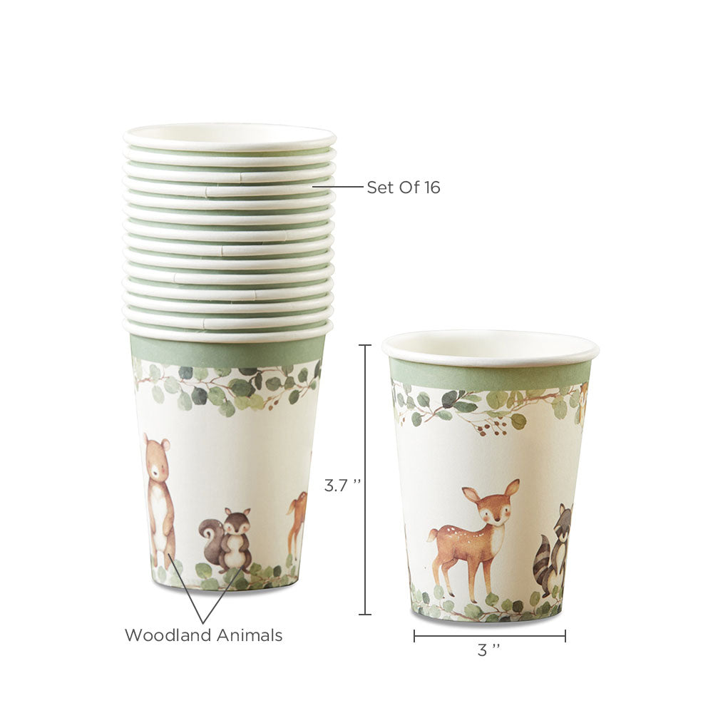 Woodland Baby 8 oz. Paper Cups (Set of 16) Alternate Image 6, Kate Aspen | Cups