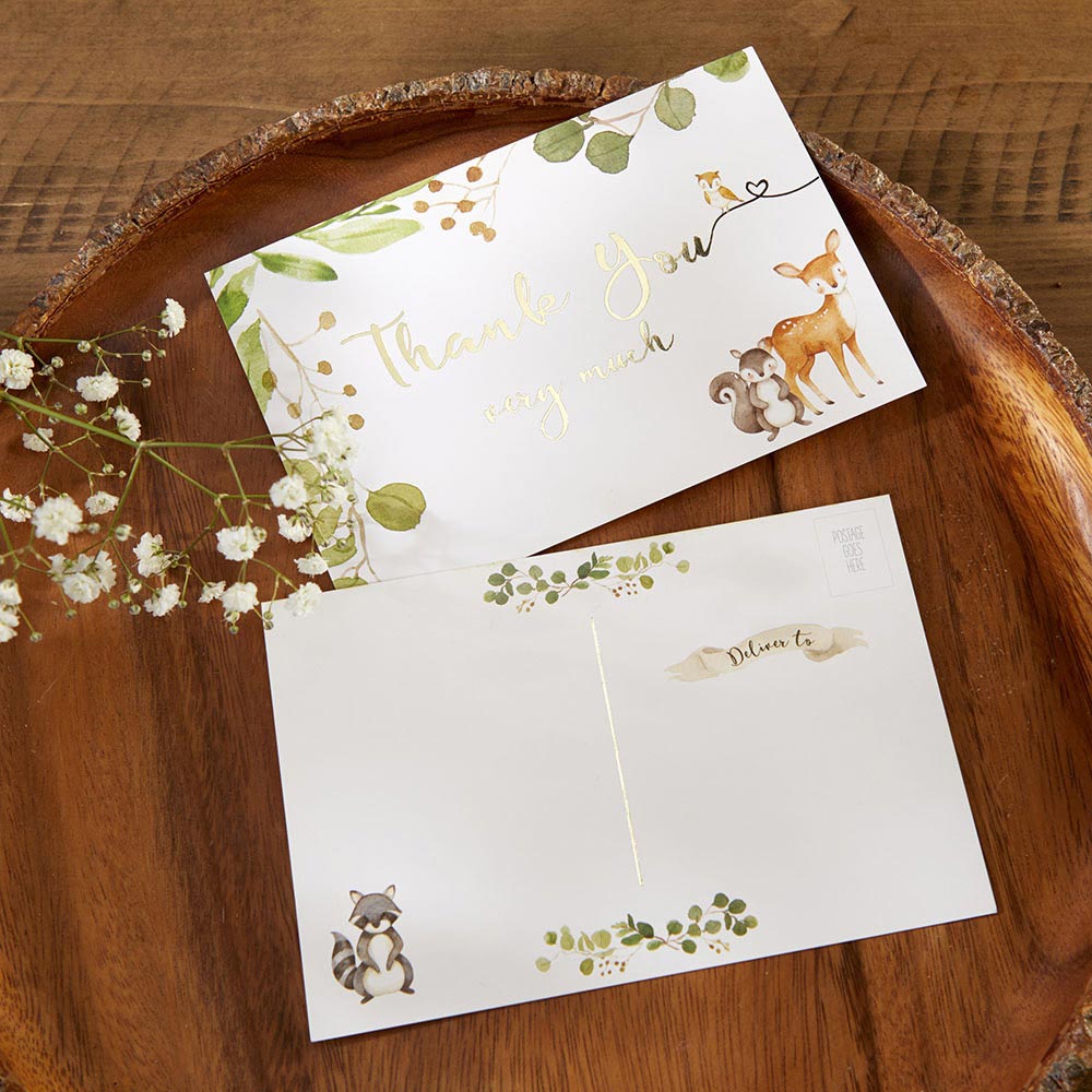 Woodland Baby Shower Invitation & Thank You Card Bundle (Set of 25) Alternate Image 3, Kate Aspen | Invitation/Thank You Cards