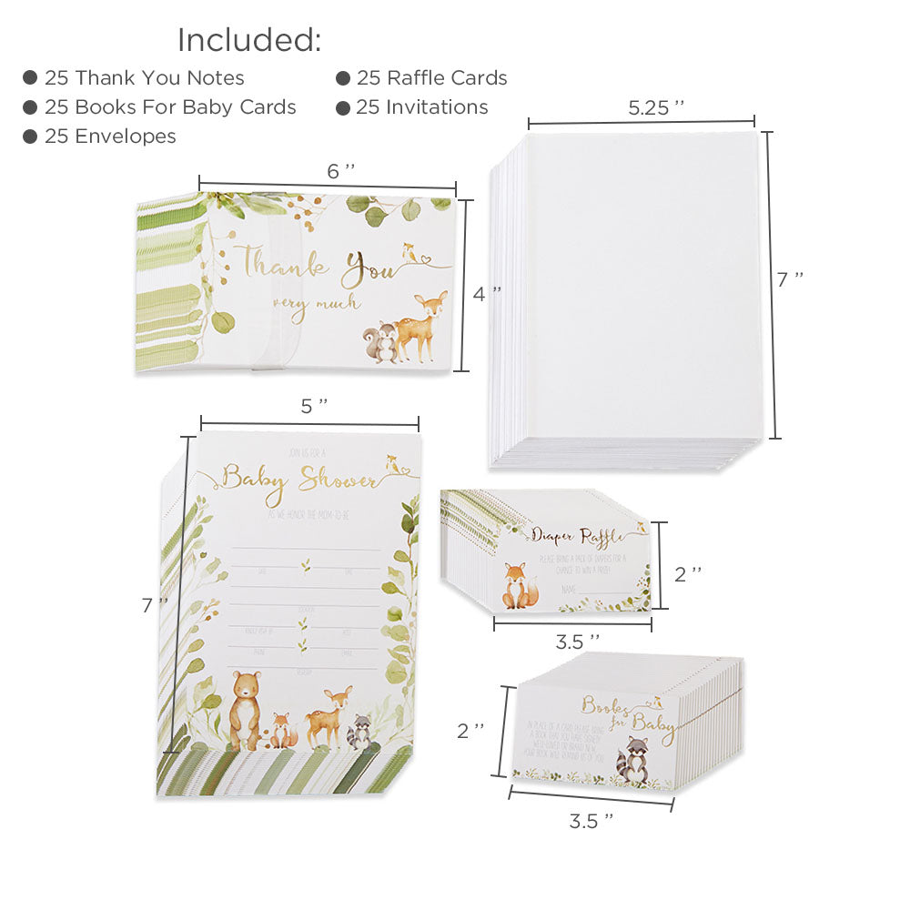 Woodland Baby Shower Invitation & Thank You Card Bundle (Set of 25) Alternate Image 6, Kate Aspen | Invitation/Thank You Cards