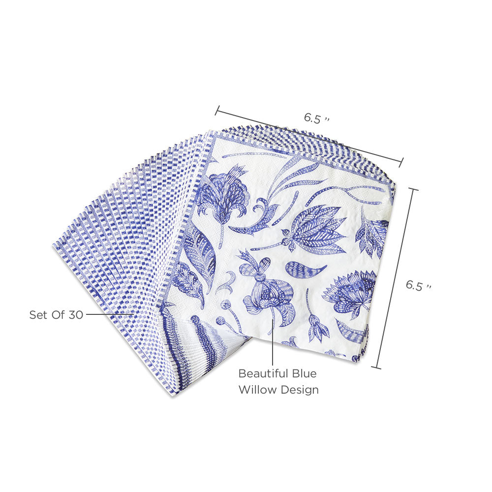 Blue Willow 2 Ply Paper Napkins (Set of 30) Alternate Image 5, Kate Aspen | Napkin