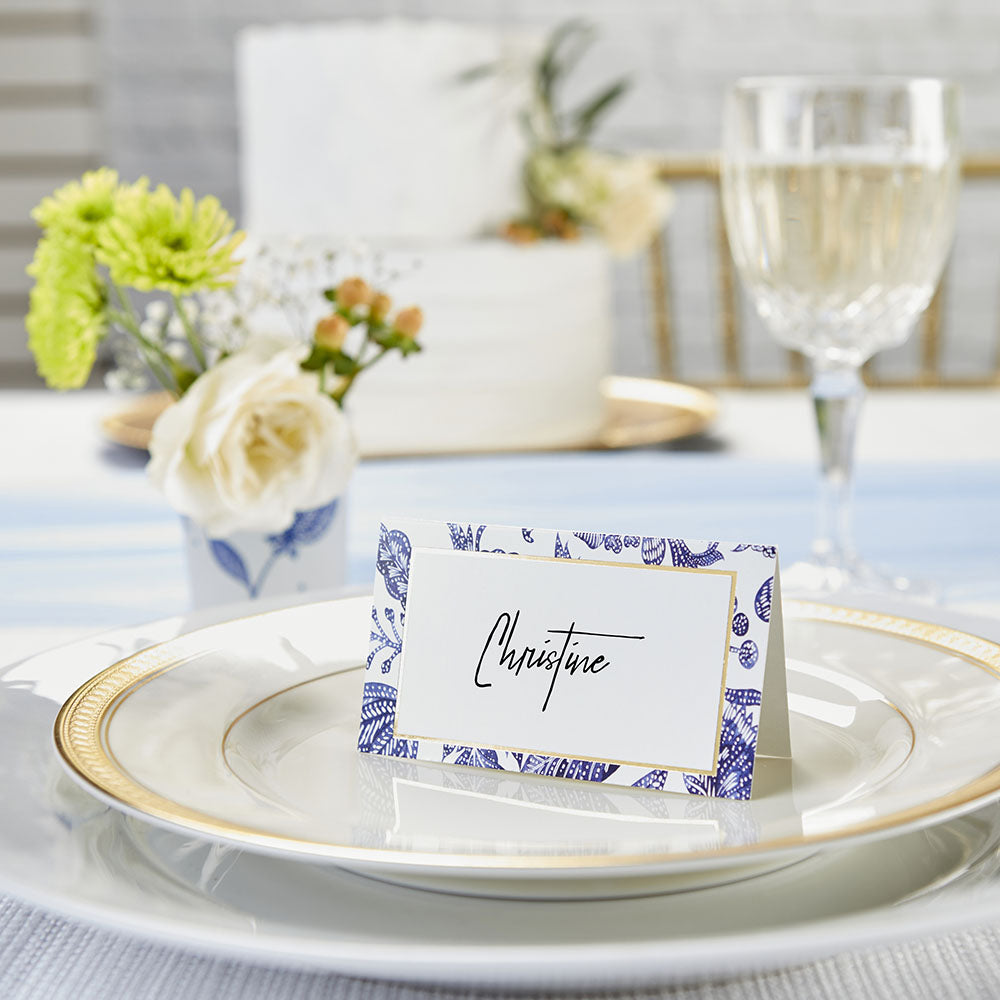 Blue Willow Tent Place Card (Set of 50)
