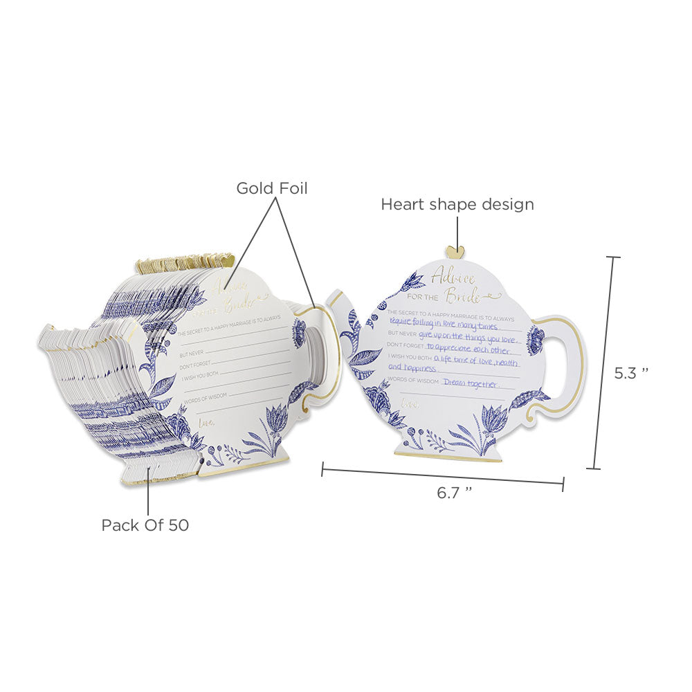 Blue Willow Wedding Advice Cards - Teapot (Set of 50) Alternate Image 6, Kate Aspen | Games and Advice Cards