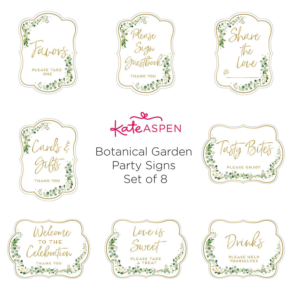 Botanical Garden Décor Sign Kit (Set of 8)
