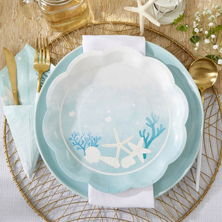 Beach Party 9 in. Premium Paper Plates (Set of 16) Main Image, Kate Aspen | Paper Plate
