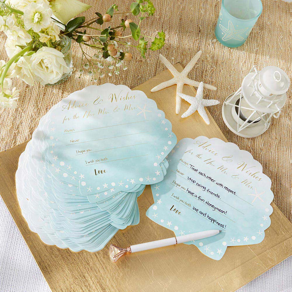 Beach Party Wedding Advice Cards - Sea Shell (Set of 50)
