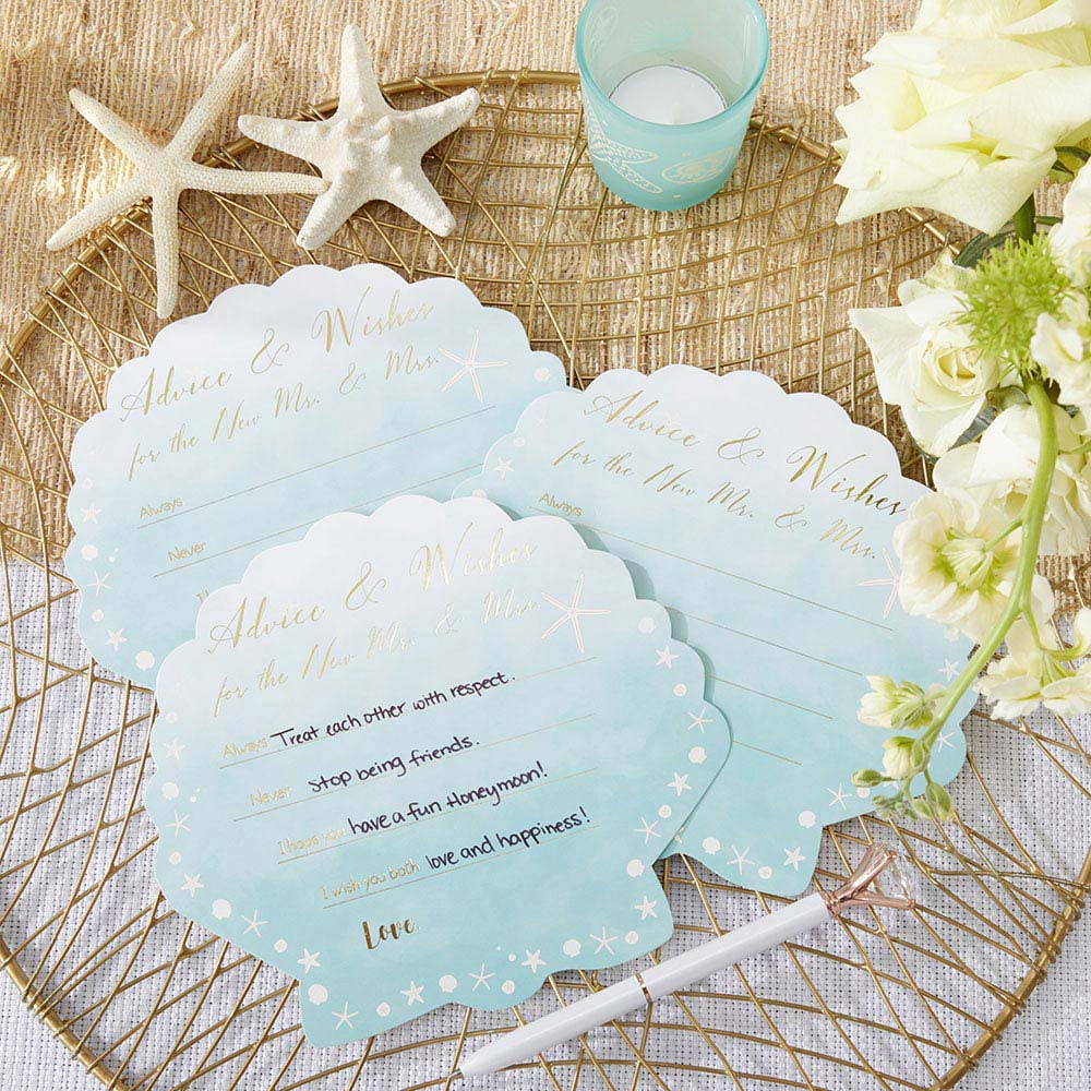 Beach Party Wedding Advice Cards - Sea Shell (Set of 50)