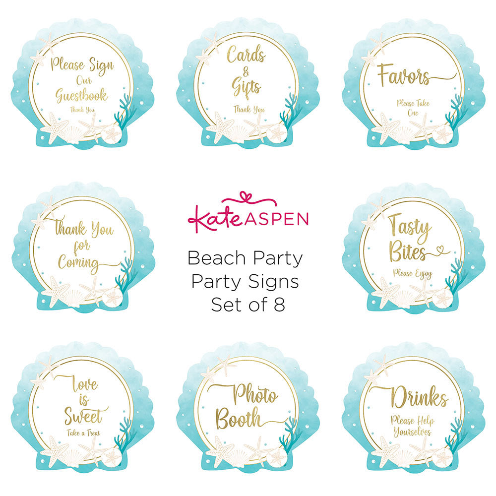 Beach Party Décor Sign Kit (Set of 8) Alternate Image 4, Kate Aspen | Party Kit