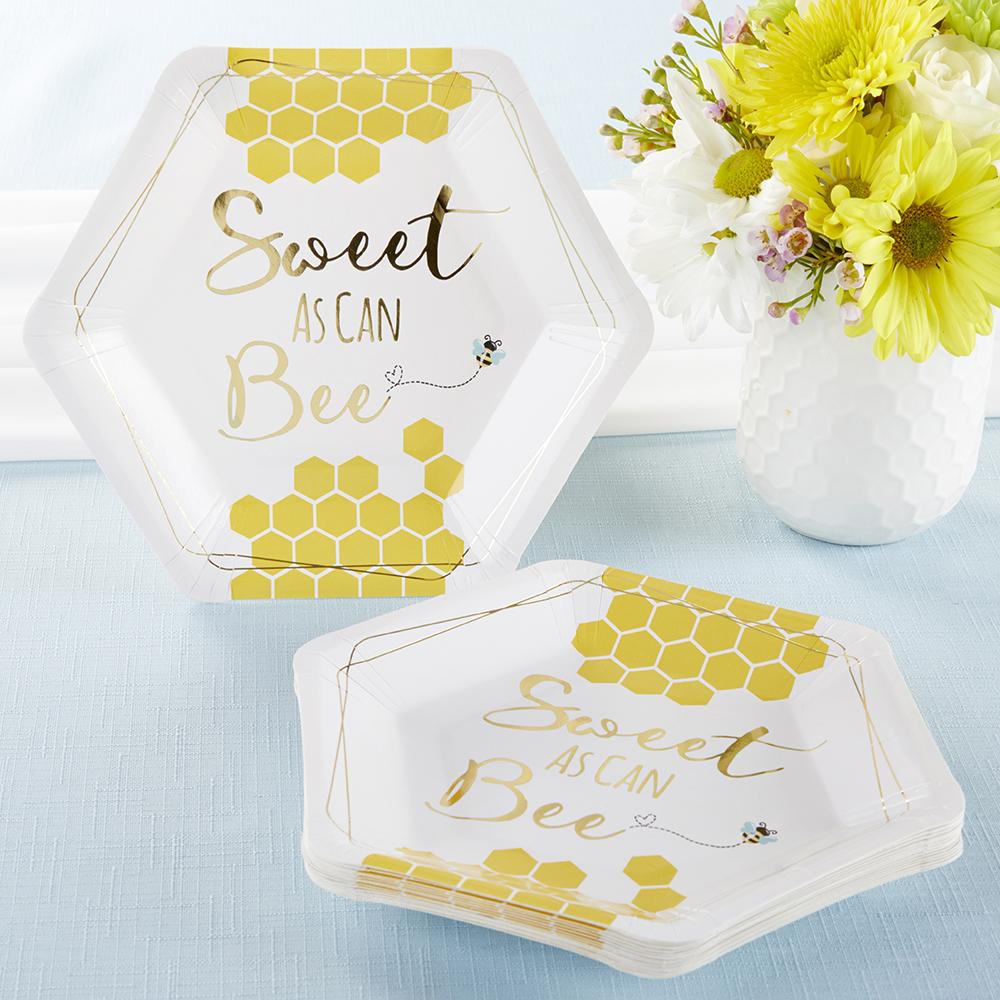 Sweet as Can Bee 7 in. Premium Paper Plates (Set of 16) Main Image, Kate Aspen | Paper Plate