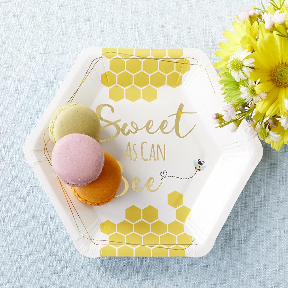 Sweet as Can Bee 7 in. Premium Paper Plates (Set of 16) Alternate Image 7, Kate Aspen | Paper Plate