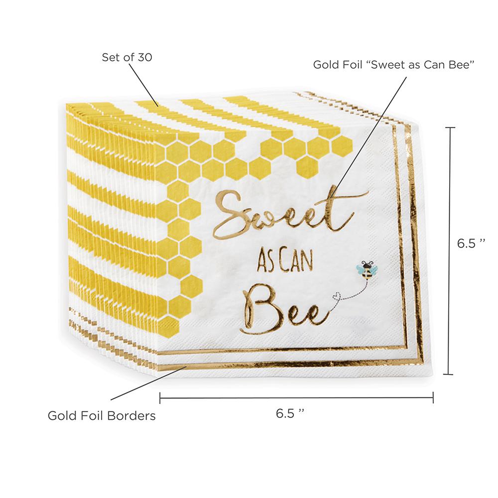 Sweet as Can Bee 2 Ply Paper Napkins (Set of 30) Alternate Image 6, Kate Aspen | Napkin