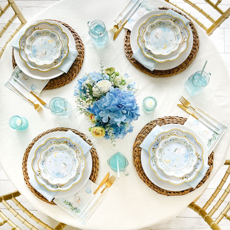 Elephant Baby Shower 7 in. Premium Paper Plates - Blue (Set of 16) Alternate Image 2, Kate Aspen | Paper Plate