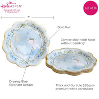 Thumbnail for Elephant Baby Shower 62 Piece Party Tableware Set - Blue (16 Guests) Alternate Image 2, Kate Aspen | Tableware