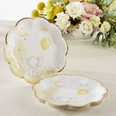 Elephant Baby Shower 7 in. Premium Paper Plates (Set of 16) Main Image, Kate Aspen | Paper Plate
