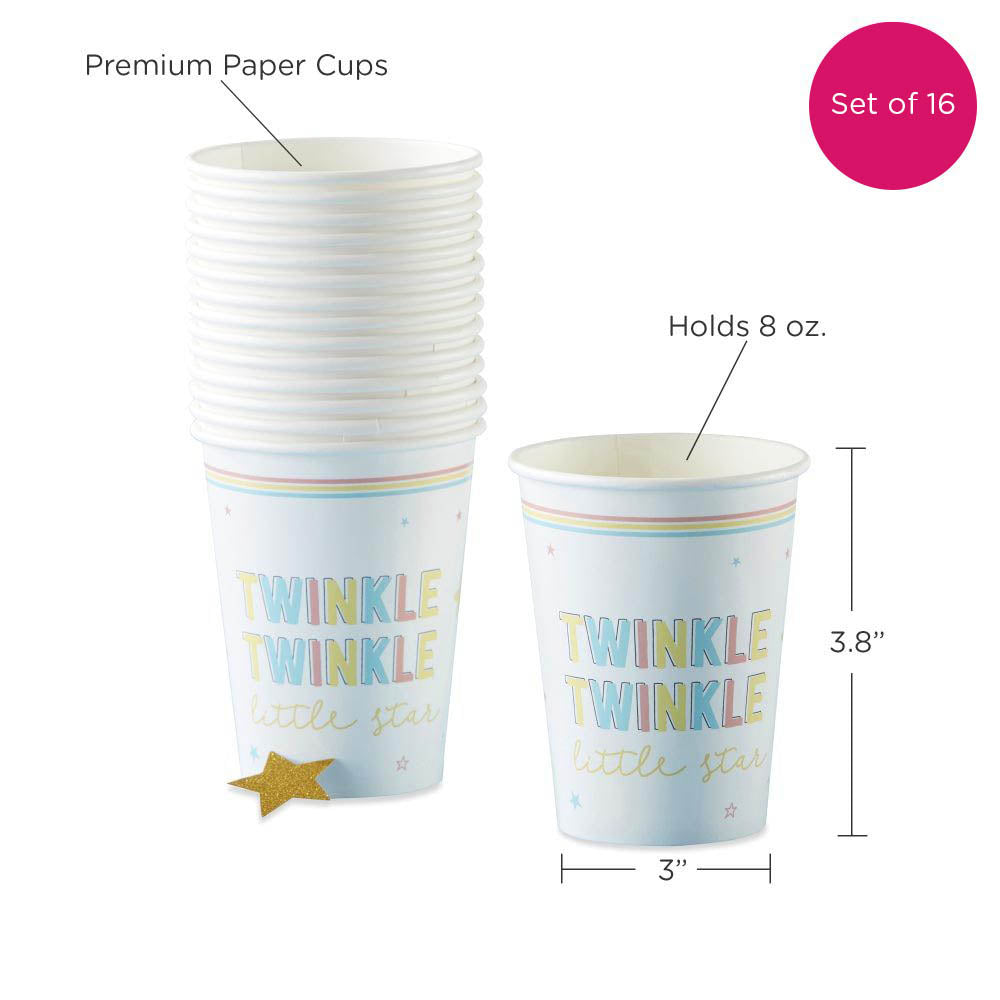Twinkle Twinkle 8 oz. Paper Cups (Set of 16) Alternate Image 6, Kate Aspen | Cups