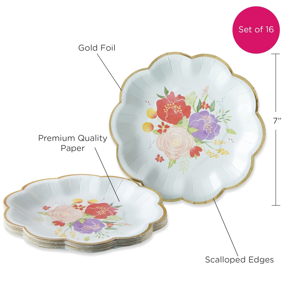 Garden Blooms 62 Piece Party Tableware Set (16 Guests)
