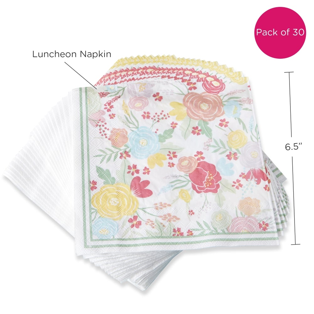 Flower garden paper napkins 16.5 x 16.5 cm. Pack of 30., Simons Maison, Paper Table Napkins, Dining Room Items