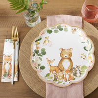 Woodland Baby 9 in. Premium Paper Plates - Pink (Set of 16) Alternate Image 5, Kate Aspen | Paper Plate