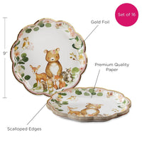 Woodland Baby 9 in. Premium Paper Plates - Pink (Set of 16) Alternate Image 6, Kate Aspen | Paper Plate