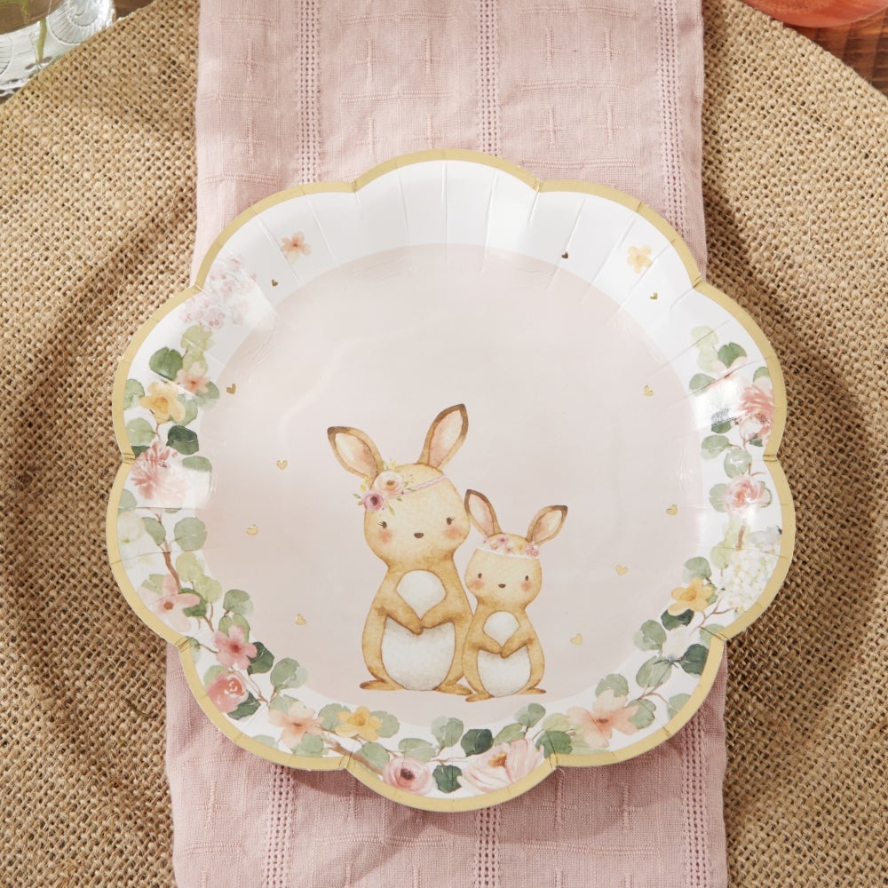 Woodland Baby 7 in. Premium Paper Plates - Pink (Set of 16) Alternate Image 5, Kate Aspen | Paper Plate