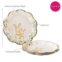 Thumbnail for Woodland Baby 7 in. Premium Paper Plates - Pink (Set of 16) Alternate Image 6, Kate Aspen | Paper Plate