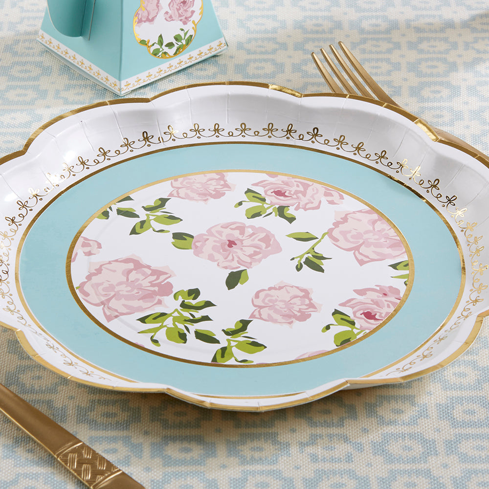 Tea Time Whimsy 9 in. Premium Paper Plates - Blue (Set of 16) Alternate Image 4, Kate Aspen | Paper Plates