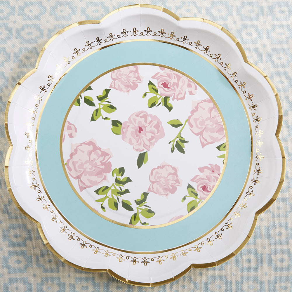 Tea Time Whimsy 9 in. Premium Paper Plates - Blue (Set of 16) Alternate Image 5, Kate Aspen | Paper Plates