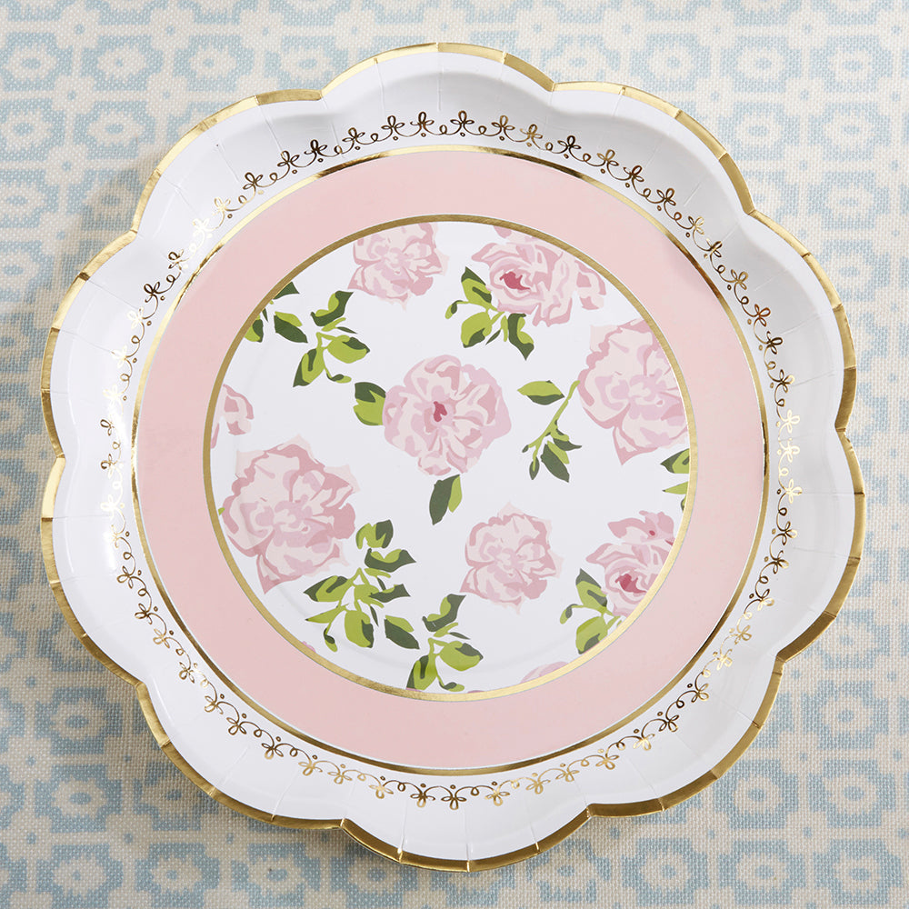 Tea Time Whimsy 9 in. Premium Paper Plates - Pink (Set of 16) Alternate Image 2, Kate Aspen | Paper Plates