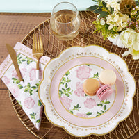 Tea Time Whimsy 9 in. Premium Paper Plates - Pink (Set of 16) Alternate Image 5, Kate Aspen | Paper Plates