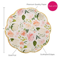 Thumbnail for Floral 9 in. Premium Paper Plates (Set of 16) Alternate Image 6, Kate Aspen | Paper Plates