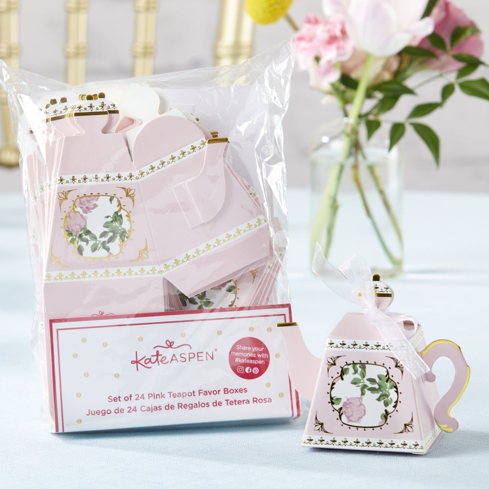 Tea Time Whimsy Teapot Favor Box - Pink (Set of 24) Alternate Image 3, Kate Aspen | Favor Boxes