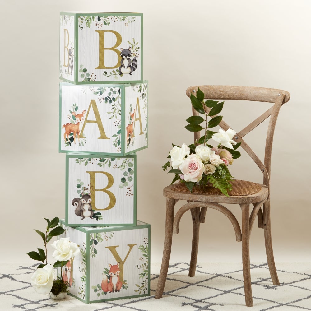 Woodland Baby Block Box (Set of 4) Main Image, Kate Aspen | Photo Props