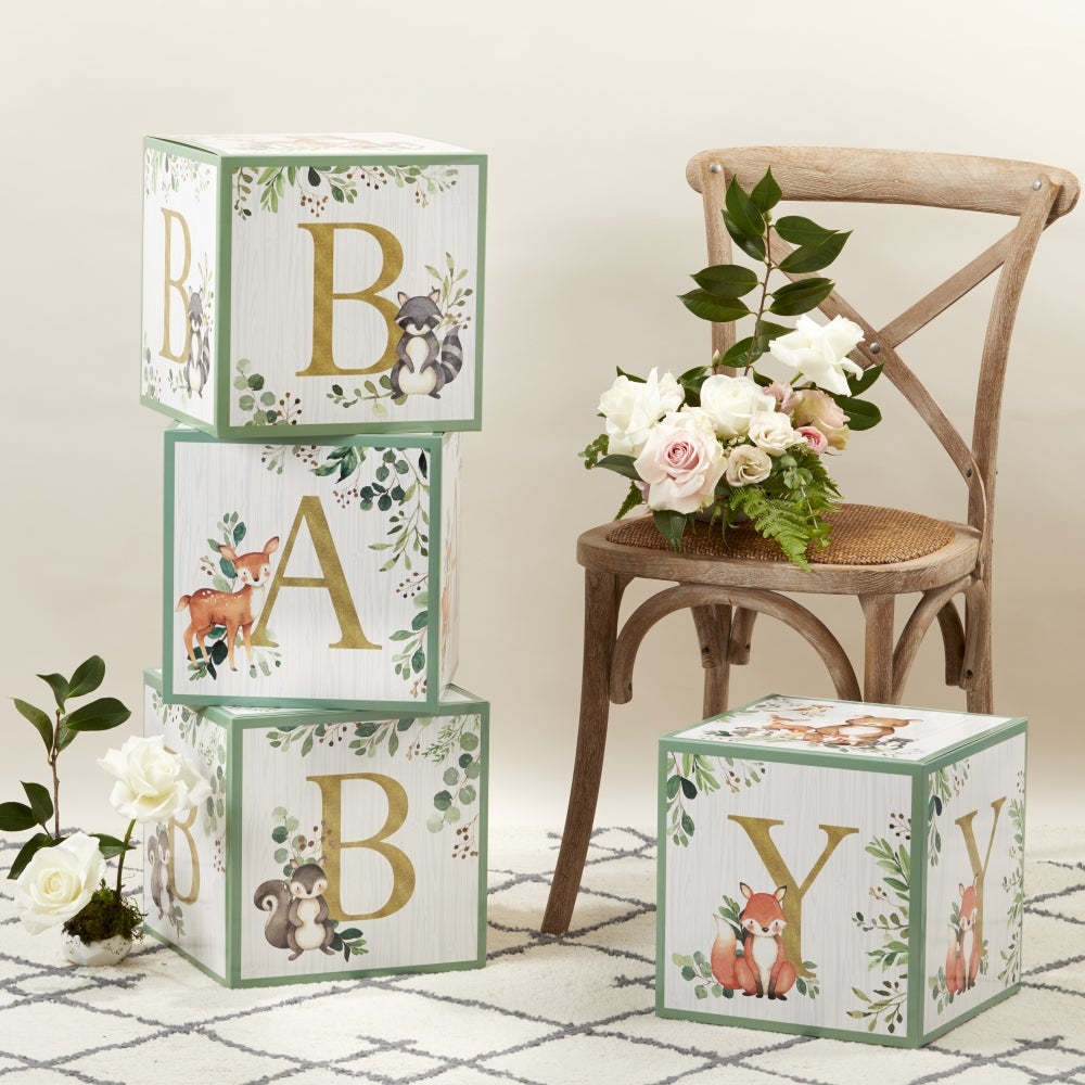 Woodland Baby Block Box (Set of 4) Alternate Image 3, Kate Aspen | Photo Props