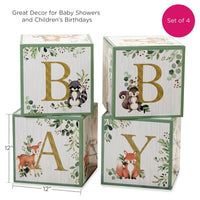 Thumbnail for Woodland Baby Block Box (Set of 4) Alternate Image 6, Kate Aspen | Photo Props