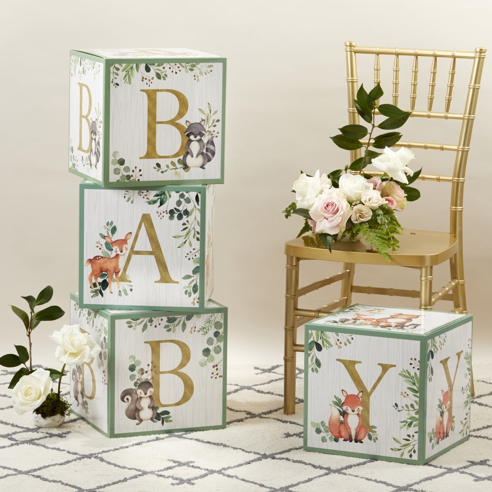 Woodland Baby Block Box (Set of 4) Alternate Image 7, Kate Aspen | Photo Props