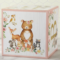 Thumbnail for Woodland Baby Block Box - Pink (Set of 4) Alternate Image 4, Kate Aspen | Decor Block Box