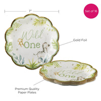 Thumbnail for Safari Baby Shower 78 Piece Party Tableware Set (16 Guests)