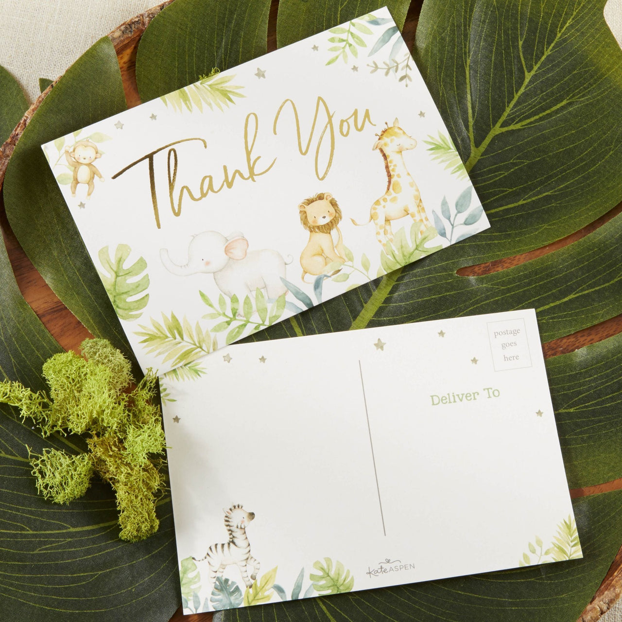 Safari Baby Shower Invitation & Thank You Card Bundle (Set of 20) Alternate Image 3, Kate Aspen | Invitation/Thank You Cards
