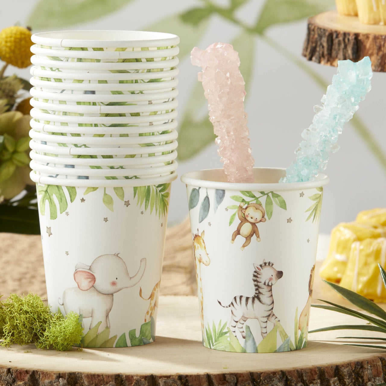 Safari Baby 7 oz. Paper Cups (Set of 16) Main Image, Kate Aspen | Cups